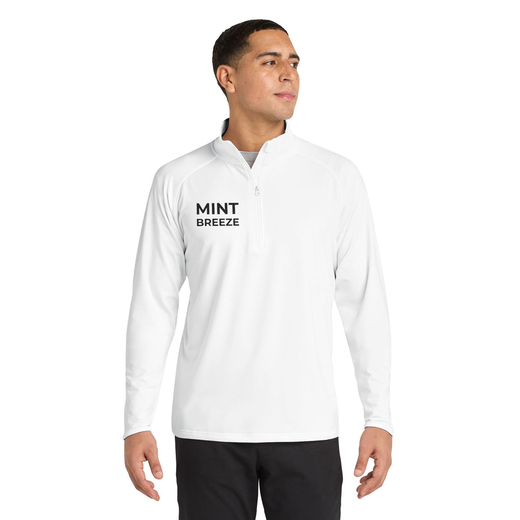 MINT BREEZE Men's Sport-Wick® Stretch Quarter-Zip Pullover (Embroidery)
